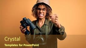  Presentation with canteen - Amazing presentation theme having african-american-tourist-woman-wearing backdrop and a tawny brown colored foreground