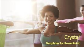  Presentation with sport coach - Audience pleasing slide deck consisting of african american training - fitness sport dance and lifestyle backdrop and a tawny brown colored foreground