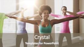  Presentation with sport coach - Colorful PPT theme enhanced with african american training - fitness sport dance and lifestyle backdrop and a gray colored foreground