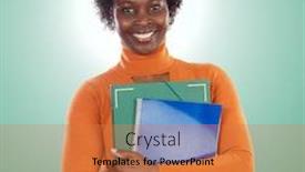  Presentation with university green - Amazing theme having african-american university student isolated on a over green background backdrop and a coral colored foreground