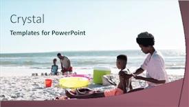  Presentation with skincare - Slide deck consisting of african-american-woman-applying-sunscreen background and a sky blue colored foreground