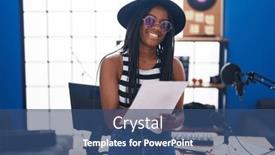  Presentation with american music - Presentation having african-american-woman-artist-composing background and a ocean colored foreground