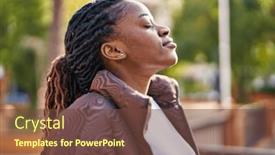  Presentation with breathing - Theme consisting of african-american-woman-breathing background and a tawny brown colored foreground