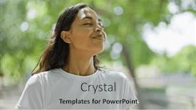  Presentation with eye african american models - Presentation design enhanced with african-american-woman-breathing and a light gray colored foreground