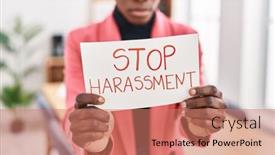  Presentation with african american business - Presentation theme with african-american-woman-business-worker background and a coral colored foreground