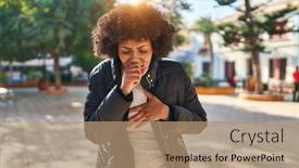  Presentation with park - Presentation theme with african-american-woman-coughing background and a coral colored foreground