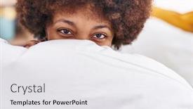  Presentation with woman covering man mouth hand - Slides featuring african-american-woman-covering-mouth background and a white colored foreground