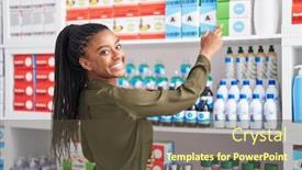  Presentation with african woman - Theme with african-american-woman-customer-holding background and a tawny brown colored foreground