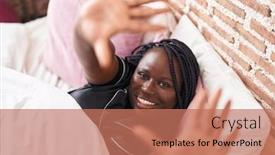  Presentation with african american christianity - PPT theme featuring african-american-woman-doing-photo background and a  colored foreground