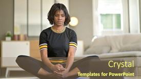  Presentation with virtual class - Slide set featuring african-american-woman-doing-virtual background and a violet colored foreground