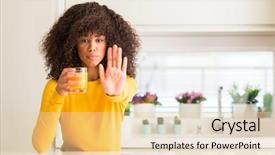  Presentation with generational african american culture and food - Audience pleasing PPT theme consisting of african american woman drinking orange backdrop and a lemonade colored foreground