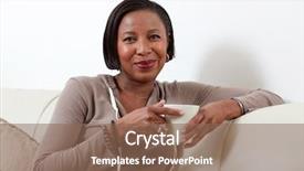  Presentation with african american wedding - Amazing PPT theme having african-american woman drinking tea backdrop and a  colored foreground