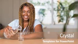  Presentation with african american teen girls - Presentation theme consisting of african american woman drinking water background and a  colored foreground