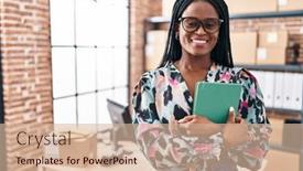  Presentation with african american business - Presentation design enhanced with african-american-woman-ecommerce-business background and a lemonade colored foreground