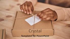  Presentation with ecommerce - Presentation consisting of african-american-woman-ecommerce-business background and a coral colored foreground