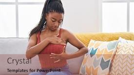  Presentation with african woman - Slide deck enhanced with african-american-woman-examining-breast background and a red colored foreground