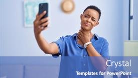  Presentation with telemedicine - Presentation featuring african-american-woman-having-telemedicine background and a teal colored foreground