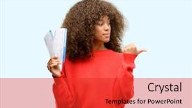  Presentation with religious african american - Theme with african american woman holding airline background and a  colored foreground