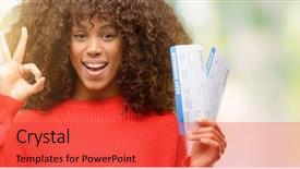  Presentation with african american sex - Audience pleasing slide deck consisting of african american woman holding airline backdrop and a red colored foreground