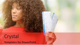  Presentation with populations african american - Cool new PPT layouts with african american woman holding airline backdrop and a red colored foreground
