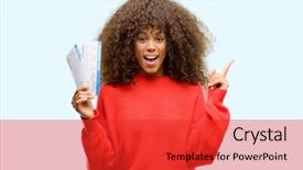  Presentation with african american woman question - Presentation with african american woman holding airline background and a red colored foreground