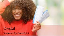  Presentation with african american mothers - Presentation design enhanced with african american woman holding airline background and a  colored foreground