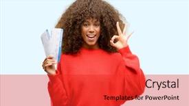  Presentation with elementary school african american female career day - Presentation featuring african american woman holding airline background and a  colored foreground