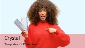  Presentation with african american couples on the mountains - Presentation theme consisting of african american woman holding airline background and a red colored foreground