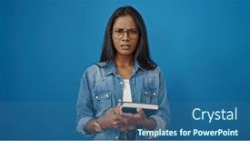  Presentation with african american marriage - Presentation having african-american-woman-holding-book and a ocean colored foreground