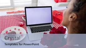  Presentation with flower woman - PPT theme having african-american-woman-holding-flower background and a light blue colored foreground