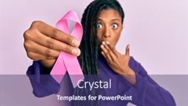  Presentation with pink ribbon - Presentation theme consisting of african-american-woman-holding-pink background and a violet colored foreground