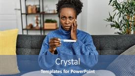  Presentation with pregnancy - Presentation theme consisting of african-american-woman-holding-pregnancy background and a ocean colored foreground