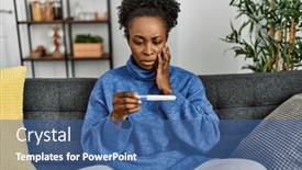  Presentation with pregnancy - Presentation theme enhanced with african-american-woman-holding-pregnancy background and a  colored foreground