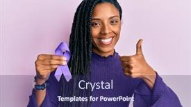  Presentation with awareness - Beautiful slides featuring african-american-woman-holding-purple backdrop and a violet colored foreground