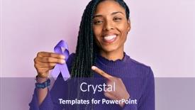  Presentation with purple - Slides featuring african-american-woman-holding-purple background and a violet colored foreground