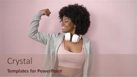  Presentation with african music - PPT theme having african-american-woman-listening background and a  colored foreground