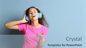  Presentation with african music - PPT theme having african-american-woman-listening and a  colored foreground