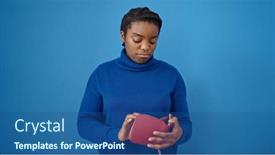  Presentation with empty - PPT theme having african-american-woman-looking-empty background and a ocean colored foreground