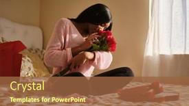  Presentation with valentines - Presentation theme with african-american-woman-lovingly-holding background and a tawny brown colored foreground