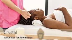  Presentation with african beauty - PPT layouts with african-american-woman-lying background and a lemonade colored foreground