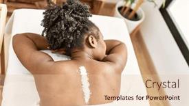  Presentation with table salt - Slides consisting of african-american-woman-lying background and a lemonade colored foreground