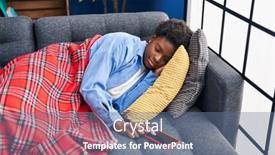  Presentation with alarm - PPT theme consisting of african-american-woman-lying background and a ocean colored foreground