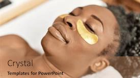  Presentation with african beauty - Slide set consisting of african-american-woman-lying background and a coral colored foreground