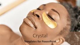  Presentation with african beauty - PPT theme featuring african-american-woman-lying and a coral colored foreground