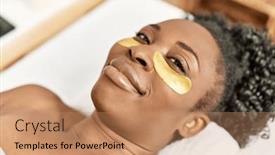  Presentation with african beauty - PPT theme featuring african-american-woman-lying and a coral colored foreground