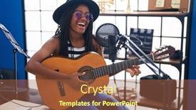  Presentation with classical music - Slides enhanced with african-american-woman-musician-singing background and a tawny brown colored foreground