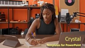  Presentation with music african american jazz musician - Theme featuring african-american-woman-musician-writing background and a tawny brown colored foreground