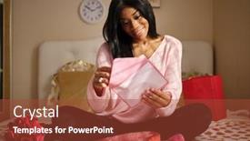  Presentation with valentines day - Theme enhanced with african-american-woman-opening-love background and a red colored foreground