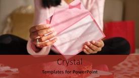  Presentation with valentines day - Beautiful presentation theme featuring african-american-woman-opening-love backdrop and a tawny brown colored foreground