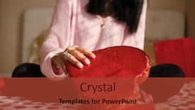  Presentation with valentines - PPT theme enhanced with african-american-woman-opening-romantic background and a red colored foreground